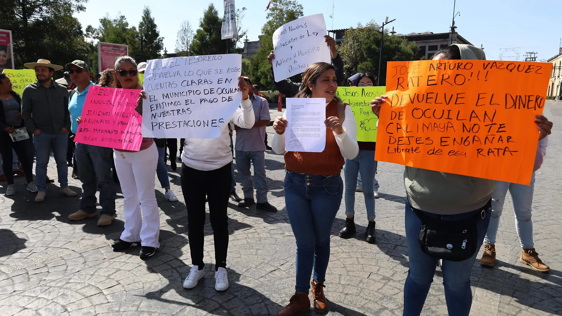 manifestación en el centro